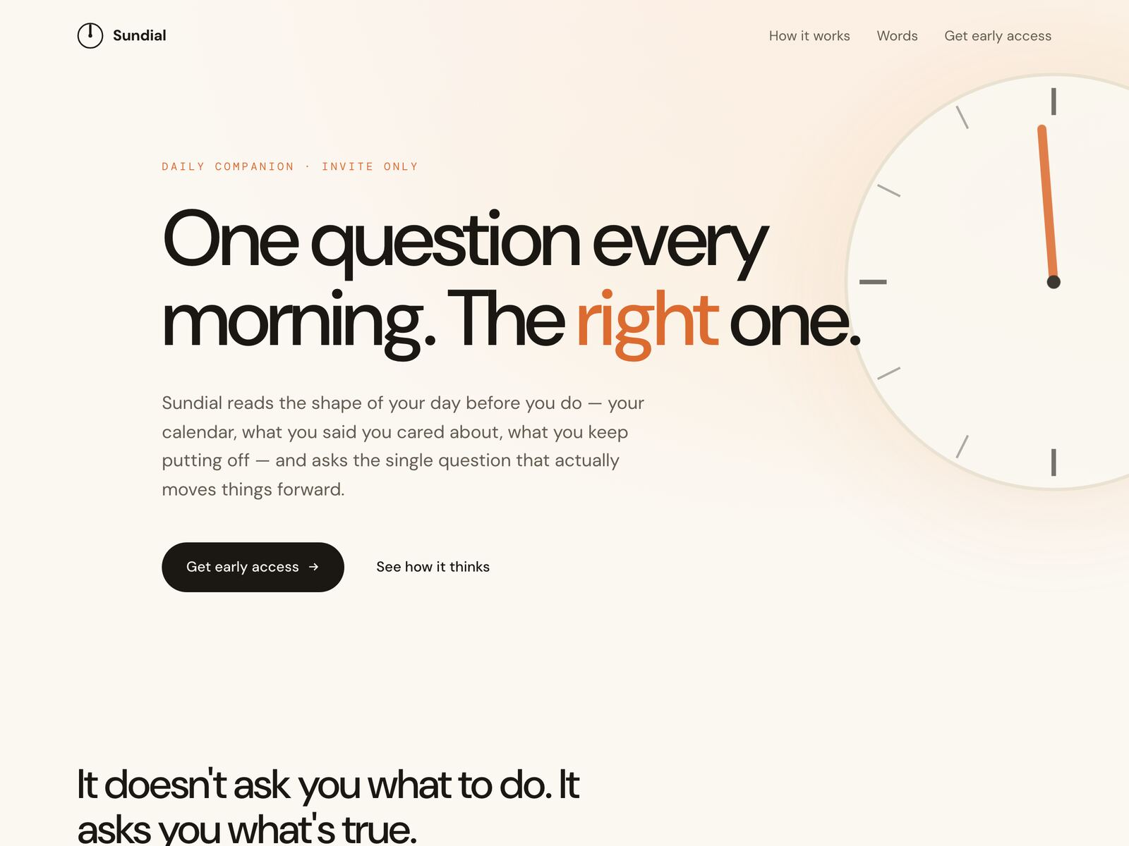 Screenshot of the Sundial demo site — a fictional product launch page deployed via artifact-host